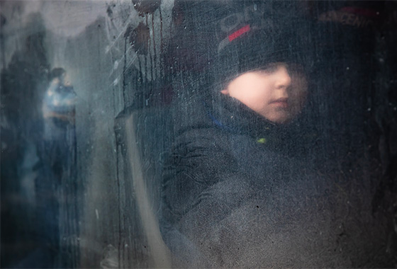 Child fleeing the Ukraine war