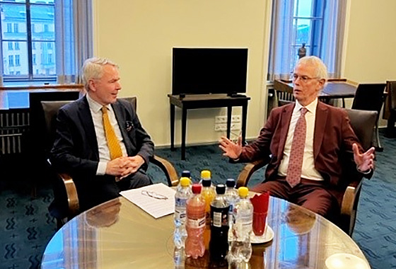 Minister of Foreign Affairs Pekka Haavisto and PACE President Tiny Kox